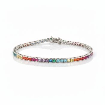 Platinum plated silver 925º riviera bracelet  (code H002857)