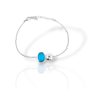 Bracciale in argento con pietra sintetica colorata «Occhio di Gatto» (code FC012331)