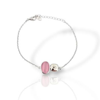 Bracciale in argento con pietra sintetica colorata «Occhio di Gatto» (code FC012333)