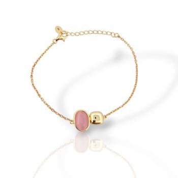 Bracciale in argento dorato  con pietra sintetica colorata «Occhio di Gatto» (code FC012334)