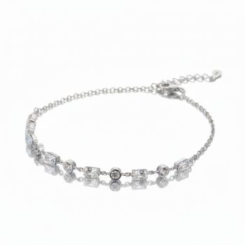 Platinum plated silver 925º bracelet with synthetic stones (code FC013058)