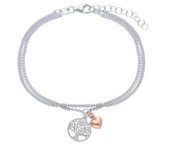 Βραχιόλι Δέντρο της ζωής απο επιπλατινωμένο και επιχρυσωμένο ασήμι 925° (code S260863)