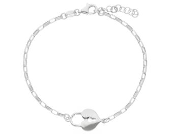 Bracciale Cuore - Lucchetto in argento 925° rodiato (code S266971)