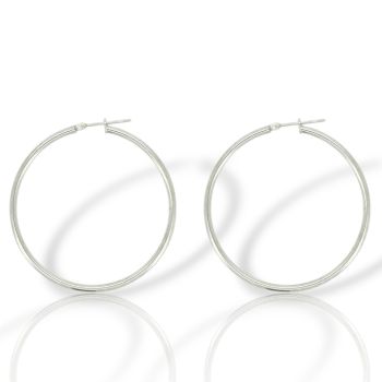 Orecchini cerchio in argento 925° rodiato (code SHK900126)