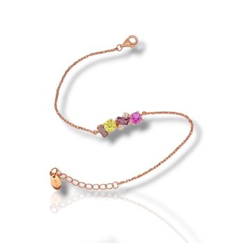 Βραχιόλι απο επιχρυσωμένο (ροζ)  ασήμι 925° (code FC008863)