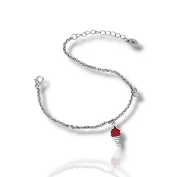 Βραχιόλι ασημένιο 925° επιπλατινωμένο με Παγωτό  (code FC009172)