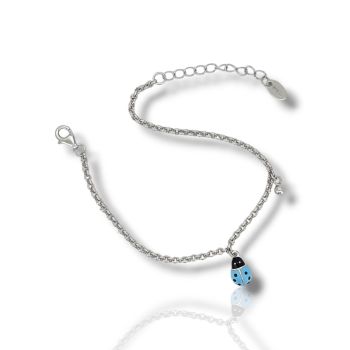 Βραχιόλι ασημένιο 925° επιπλατινωμένο με Πασχαλίτσα  (code FC009206)