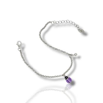 Βραχιόλι ασημένιο 925° επιπλατινωμένο με Πασχαλίτσα  (code FC009207)