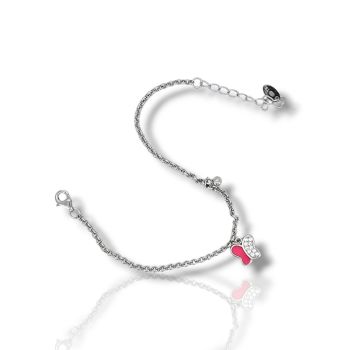 Βραχιόλι ασημένιο 925° επιπλατινωμένο με Πεταλουδίτσα  (code FC009625)