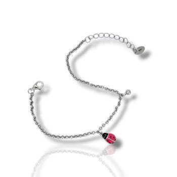 Βραχιόλι ασημένιο 925° επιπλατινωμένο με Πασχαλίτσα  (code FC009633)