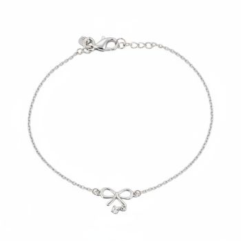 Silver Bracelet with Zircon and Elegant Bow  (code FC011268)