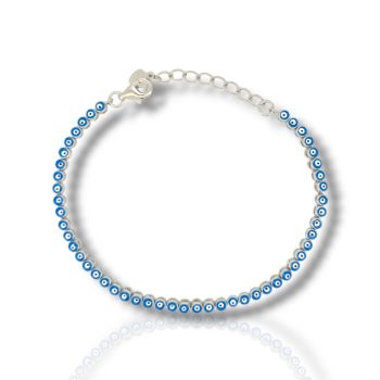 Ασημένιο βραχιόλι με ματάκια, από επιπλατινωμένο ασήμι 925º (code FC011380)