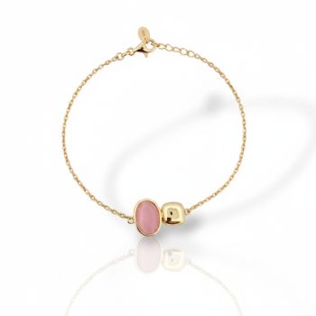 Gold plated silver Bracelet with Synthetic Cat’s Eye Stone (code FC012334)
