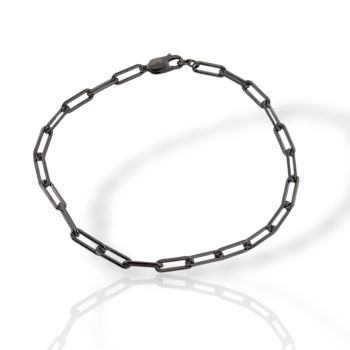 Βραχιόλι ασημένια 925° επιπλατινωμένη μαύρη (code FC006882)