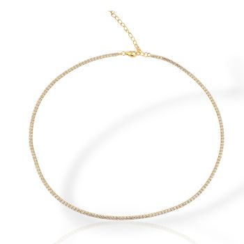Girocollo Tennis in argento 925° dorato oro(code GEM001491)