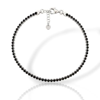 Black platinum plated silver 925º riviera bracelet (code SHK001533)