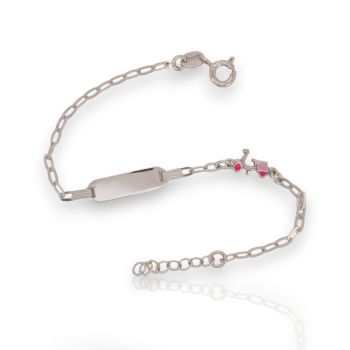 Ταυτότητα ασημένια 925° επιπλατινωμένη  (code SHK001040)