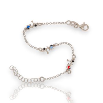 Βραχιόλι ασημένι0 925° επιπλατινωμένο  (code SHK001257)