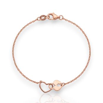 Bracciale Cuore in argento  925° dorato oro Rosa (code SHK905110R)