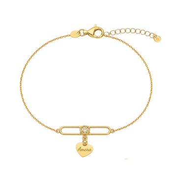 Bracciale Cuore in argento 925° dorato oro Giallo (code SHK905112G)