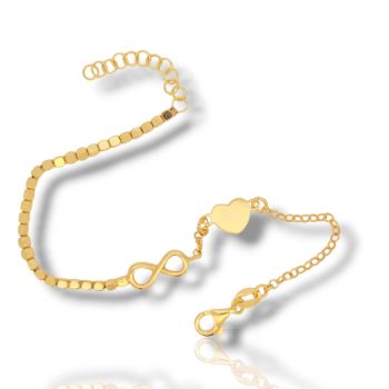 Βραχιόλι καρδούλα & απειρο απο επιχρυσωμένο ασήμι 925° (code SHK905116G)