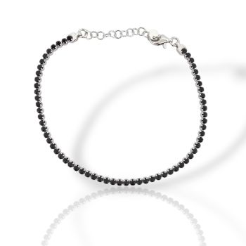 Ριβιέρα ασημένια 925° επιπλατινωμένη μαύρη  (code SHK905119Β)