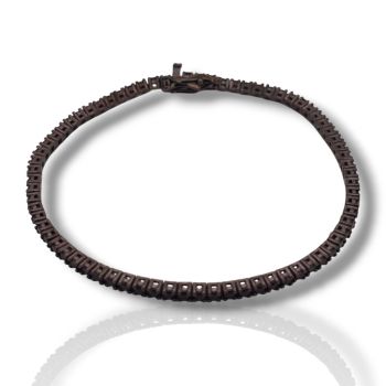 Ριβιέρα ασημένια 925° επιπλατινωμένη μαύρη 2.5mm (code SHK91528B)