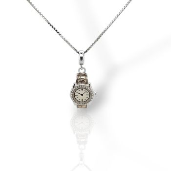 Collana in argento con ciondolo a orologio (codice FC000031)