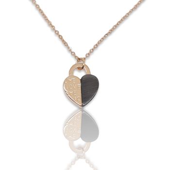 Rose gold plated silver 925° heart necklace  (code FC001071)