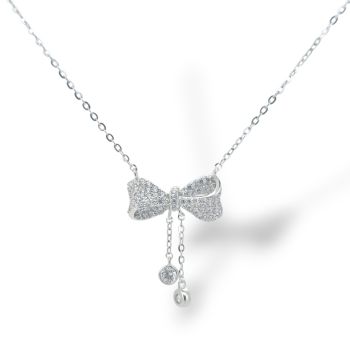 Collana in argento con fiocco  (code FCM002822)