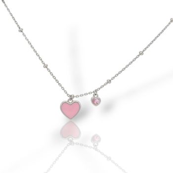 Girocollo Cuore in argento 925° rodiato