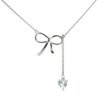 Collana in argento con fiocco e cuore (code FC011166)