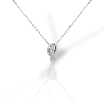 Κολιέ απο επιπλατινωμένο ασήμι 925° με ζιργκόν (code FC012412)