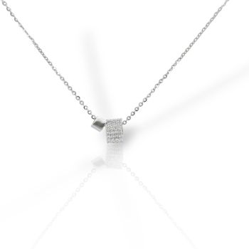 Κολιέ απο επιπλατινωμένο ασήμι 925° (code FC012434)