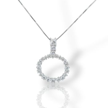 Girocollo in argento 925° rodiato e zirconi cubici (code SHK001581)