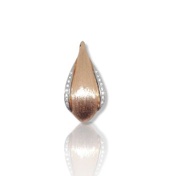 Μενταγιόν απο επιπλατινωμένο και επιχρυσωμένο ασήμι 925° & λευκά ζιργκόν (code PZB84124)