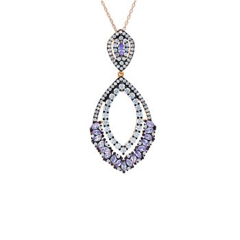 Κολιέ απο επιχρυσωμένο ροζ ασήμι 925° (code S239979)