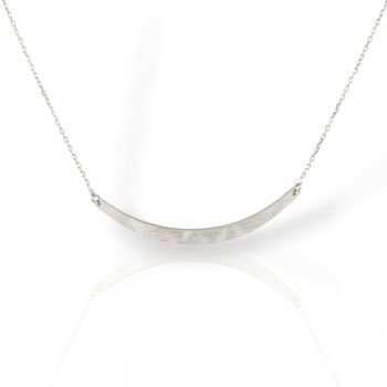 Επιπλατινωμένο Ασημένιο Κολιέ Μπάρα με Σαγρέ Υφή (code SVX2402489)