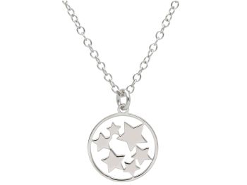 Κολιέ αστεράκια απο επιπλατινωμένο ασήμι 925° (code S265078)