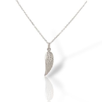 Κολιέ Φτερό αγγέλου απο επιπλατινωμένο ασήμι 925° (code M008212)
