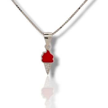 Κολιέ ασημένιο με ένα μικρό παγωτό (code: FC001288)