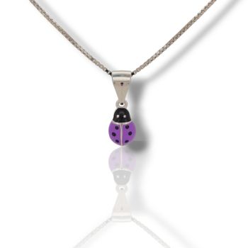 Κολιέ ασημένιο με μικρή πασχαλίτσα (code: FC001332)