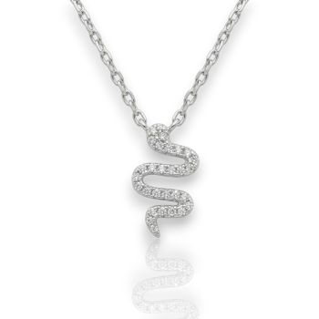 Girocollo Serpente in argento 925° rodiato e zirconi cubici