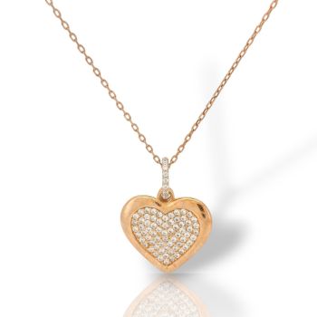 Ασημένιο κολιέ καρδούλα I LOVE YOU απο επιχρυσωμένο ασήμι 925°  (code FC004445)