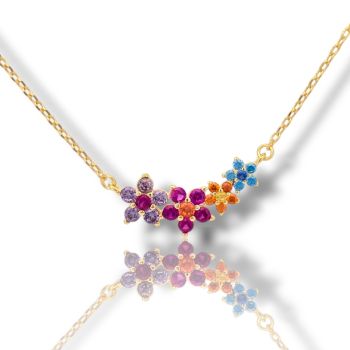 Κολιέ απο επιχρυσωμένο ασήμι με συνθετικές πέτρες (code FC006783)