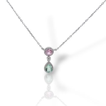 Collana in argento rodiato oro Giallo con pietre sintetiche (code FC013534)