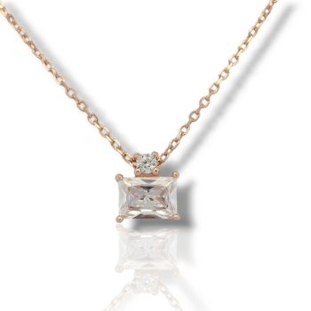 Κολιέ απο επιχρυσωμένο ροζ-χρυσό ασήμι 925° (code FC008957)