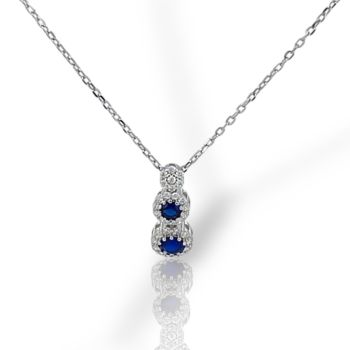 Κολιέ απο επιπλατινωμένο ασήμι με συνθετικές πέτρες (code FC012161 )