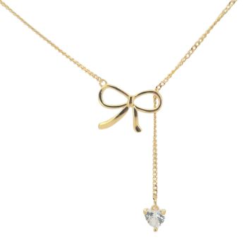 Collana in argento dorato con fiocco  (code FC012332)