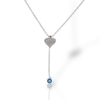 Girocollo Cuore in argento 925° rodiato e zirconi cubici (code FC012699)